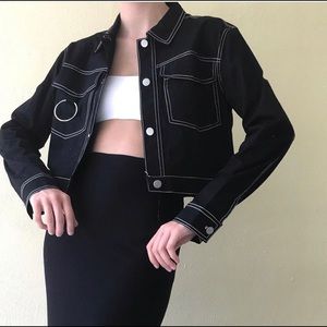 The Vintage Shop denim stylejacket w/ white piping